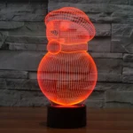 Snowman Style 3D Touch Switch Control LED Light , 7 Color Discoloration Creative Visual Stereo Lamp Desk Lamp Night Light - Image 7