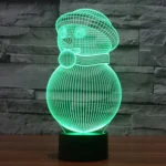 Snowman Style 3D Touch Switch Control LED Light , 7 Color Discoloration Creative Visual Stereo Lamp Desk Lamp Night Light - Image 8