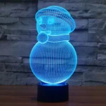 Snowman Style 3D Touch Switch Control LED Light , 7 Color Discoloration Creative Visual Stereo Lamp Desk Lamp Night Light - Image 9