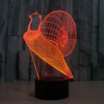 Snail Style 3D Touch Switch Control LED Light , 7 Color Discoloration Creative Visual Stereo Lamp Desk Lamp Night Light - Image 7