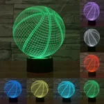 Basketball Style 3D Touch Switch Control LED Light , 7 Color Discoloration Creative Visual Stereo Lamp Desk Lamp Night Light