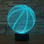 Basketball Style 3D Touch Switch Control LED Light , 7 Color Discoloration Creative Visual Stereo Lamp Desk Lamp Night Light - Image 11