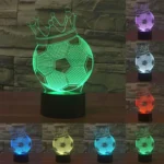 Football Crown Style 3D Touch Switch Control LED Light , 7 Color Discoloration Creative Visual Stereo Lamp Desk Lamp Night Light