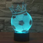 Football Crown Style 3D Touch Switch Control LED Light , 7 Color Discoloration Creative Visual Stereo Lamp Desk Lamp Night Light - Image 11