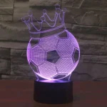 Football Crown Style 3D Touch Switch Control LED Light , 7 Color Discoloration Creative Visual Stereo Lamp Desk Lamp Night Light - Image 12