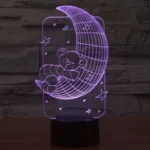 Moon Bears Style 3D Touch Switch Control LED Light , 7 Color Discoloration Creative Visual Stereo Lamp Desk Lamp Night Light - Image 12