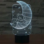 Moon Bears Style 3D Touch Switch Control LED Light , 7 Color Discoloration Creative Visual Stereo Lamp Desk Lamp Night Light - Image 13