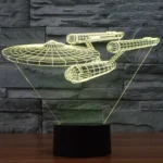 Star Trek Battleship Style 3D Touch Switch Control LED Light , 7 Color Discoloration Creative Visual Stereo Lamp Desk Lamp Night Light - Image 10