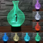 Bird In The Cage Style 3D Touch Switch Control LED Light , 7 Color Discoloration Creative Visual Stereo Lamp Desk Lamp Night Light