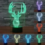 Elaphurus Davidianus Style 3D Touch Switch Control LED Light , 7 Color Discoloration Creative Visual Stereo Lamp Desk Lamp Night Light