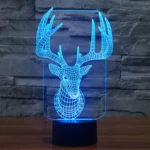 Elaphurus Davidianus Style 3D Touch Switch Control LED Light , 7 Color Discoloration Creative Visual Stereo Lamp Desk Lamp Night Light - Image 9