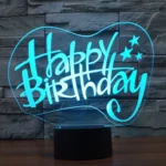 Happy Birthday Style 3D Touch Switch Control LED Light , 7 Color Discoloration Creative Visual Stereo Lamp Desk Lamp Night Light - Image 11