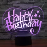 Happy Birthday Style 3D Touch Switch Control LED Light , 7 Color Discoloration Creative Visual Stereo Lamp Desk Lamp Night Light - Image 12