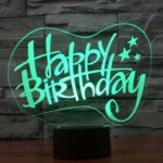 Happy Birthday Style 3D Touch Switch Control LED Light , 7 Color Discoloration Creative Visual Stereo Lamp Desk Lamp Night Light - Image 8