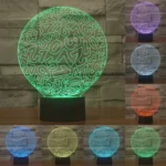 Numbers Style 3D Touch Switch Control LED Light , 7 Color Discoloration Creative Visual Stereo Lamp Desk Lamp Night Light