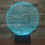 Numbers Style 3D Touch Switch Control LED Light , 7 Color Discoloration Creative Visual Stereo Lamp Desk Lamp Night Light - Image 11
