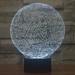 Numbers Style 3D Touch Switch Control LED Light , 7 Color Discoloration Creative Visual Stereo Lamp Desk Lamp Night Light - Image 13