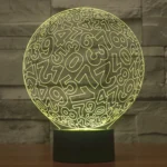 Numbers Style 3D Touch Switch Control LED Light , 7 Color Discoloration Creative Visual Stereo Lamp Desk Lamp Night Light - Image 10
