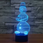 Snowman Style 3D Touch Switch Control LED Light , 7 Color Discoloration Creative Visual Stereo Lamp Desk Lamp Night Light - Image 9