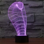 Cobra Style 3D Touch Switch Control LED Light , 7 Color Discoloration Creative Visual Stereo Lamp Desk Lamp Night Light - Image 12