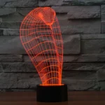 Cobra Style 3D Touch Switch Control LED Light , 7 Color Discoloration Creative Visual Stereo Lamp Desk Lamp Night Light - Image 7