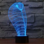 Cobra Style 3D Touch Switch Control LED Light , 7 Color Discoloration Creative Visual Stereo Lamp Desk Lamp Night Light - Image 9