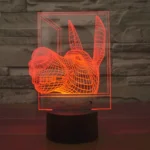 Donkey Shape 3D Touch Switch Control LED Light , 7 Colour Discoloration Creative Visual Stereo Lamp Desk Lamp Night Light - Image 6