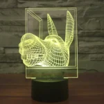 Donkey Shape 3D Touch Switch Control LED Light , 7 Colour Discoloration Creative Visual Stereo Lamp Desk Lamp Night Light - Image 9