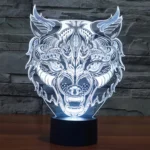 Leopard Shape 3D Touch Switch Control LED Light , 7 Colour Discoloration Creative Visual Stereo Lamp Desk Lamp Night Light - Image 12