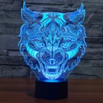 Leopard Shape 3D Touch Switch Control LED Light , 7 Colour Discoloration Creative Visual Stereo Lamp Desk Lamp Night Light - Image 8