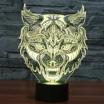 Leopard Shape 3D Touch Switch Control LED Light , 7 Colour Discoloration Creative Visual Stereo Lamp Desk Lamp Night Light - Image 9
