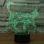 Walking Cat Shape 3D Touch Switch Control LED Light , 7 Colour Discoloration Creative Visual Stereo Lamp Desk Lamp Night Light - Image 11