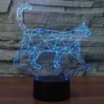 Walking Cat Shape 3D Touch Switch Control LED Light , 7 Colour Discoloration Creative Visual Stereo Lamp Desk Lamp Night Light - Image 12