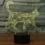 Walking Cat Shape 3D Touch Switch Control LED Light , 7 Colour Discoloration Creative Visual Stereo Lamp Desk Lamp Night Light - Image 6