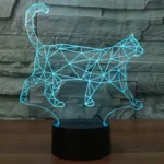 Walking Cat Shape 3D Touch Switch Control LED Light , 7 Colour Discoloration Creative Visual Stereo Lamp Desk Lamp Night Light - Image 7