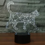 Walking Cat Shape 3D Touch Switch Control LED Light , 7 Colour Discoloration Creative Visual Stereo Lamp Desk Lamp Night Light - Image 9