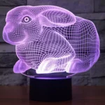 Rabbit Shape 3D Touch Switch Control LED Light , 7 Colour Discoloration Creative Visual Stereo Lamp Desk Lamp Night Light - Image 11