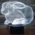 Rabbit Shape 3D Touch Switch Control LED Light , 7 Colour Discoloration Creative Visual Stereo Lamp Desk Lamp Night Light - Image 12