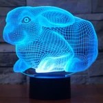 Rabbit Shape 3D Touch Switch Control LED Light , 7 Colour Discoloration Creative Visual Stereo Lamp Desk Lamp Night Light - Image 8