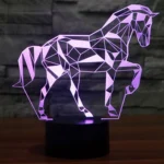 Horse Shape 3D Touch Switch Control LED Light , 7 Color Discoloration Creative Visual Stereo Lamp Desk Lamp Night Light - Image 11