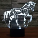Horse Shape 3D Touch Switch Control LED Light , 7 Color Discoloration Creative Visual Stereo Lamp Desk Lamp Night Light - Image 12