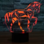 Horse Shape 3D Touch Switch Control LED Light , 7 Color Discoloration Creative Visual Stereo Lamp Desk Lamp Night Light - Image 6