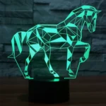 Horse Shape 3D Touch Switch Control LED Light , 7 Color Discoloration Creative Visual Stereo Lamp Desk Lamp Night Light - Image 7