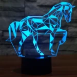 Horse Shape 3D Touch Switch Control LED Light , 7 Color Discoloration Creative Visual Stereo Lamp Desk Lamp Night Light - Image 8