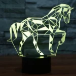 Horse Shape 3D Touch Switch Control LED Light , 7 Color Discoloration Creative Visual Stereo Lamp Desk Lamp Night Light - Image 9