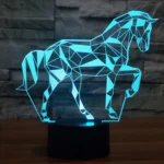 Horse Shape 3D Touch Switch Control LED Light , 7 Color Discoloration Creative Visual Stereo Lamp Desk Lamp Night Light - Image 10