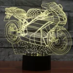 Motorcycle Shape 3D Touch Switch Control LED Light , 7 Colour Discoloration Creative Visual Stereo Lamp Desk Lamp Night Light - Image 9
