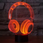 Headset Shape 3D Touch Switch Control LED Light , 7 Colour Discoloration Creative Visual Stereo Lamp Desk Lamp Night Light - Image 12