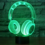 Headset Shape 3D Touch Switch Control LED Light , 7 Colour Discoloration Creative Visual Stereo Lamp Desk Lamp Night Light - Image 6