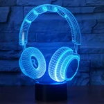 Headset Shape 3D Touch Switch Control LED Light , 7 Colour Discoloration Creative Visual Stereo Lamp Desk Lamp Night Light - Image 7